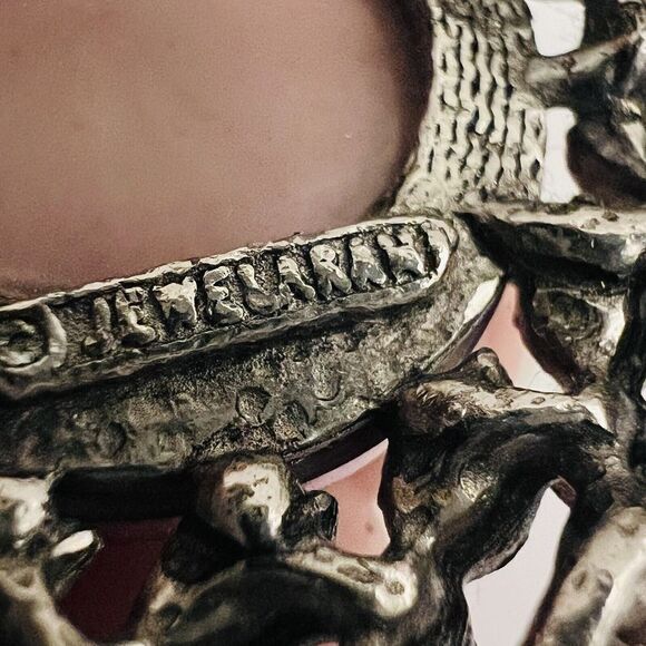 Jewelarama Brooch Prism Round Pinkish Reflective Dark Silver Tone 4156 - Picture 7 of 9